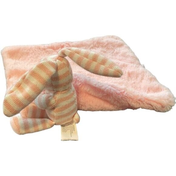 Kellytoy Pink Bunny Rabbit Security Blanket Lovey Stripped 2018 - Picture 4 of 5